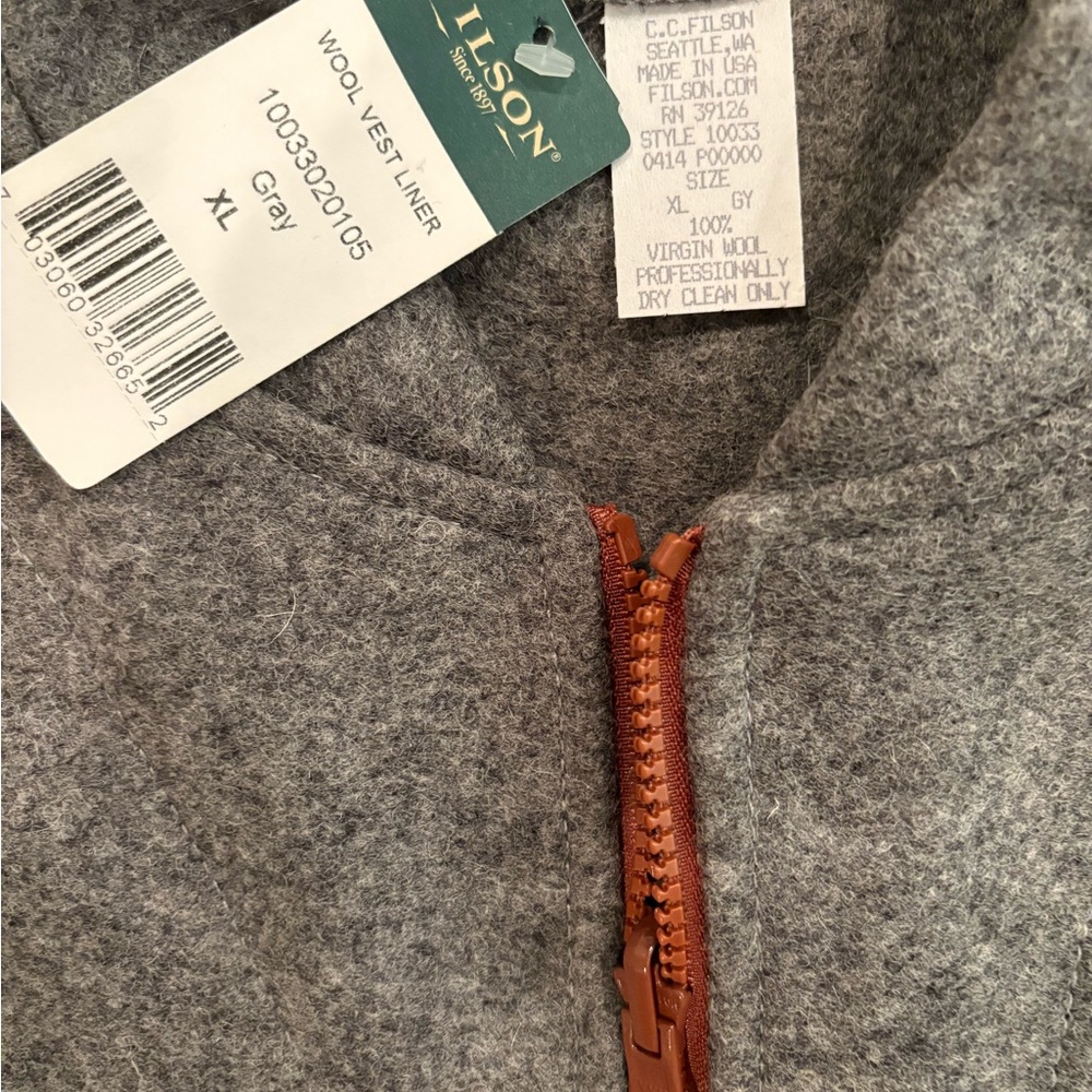 Filson wool vest liner new XL - Picture 4 of 4